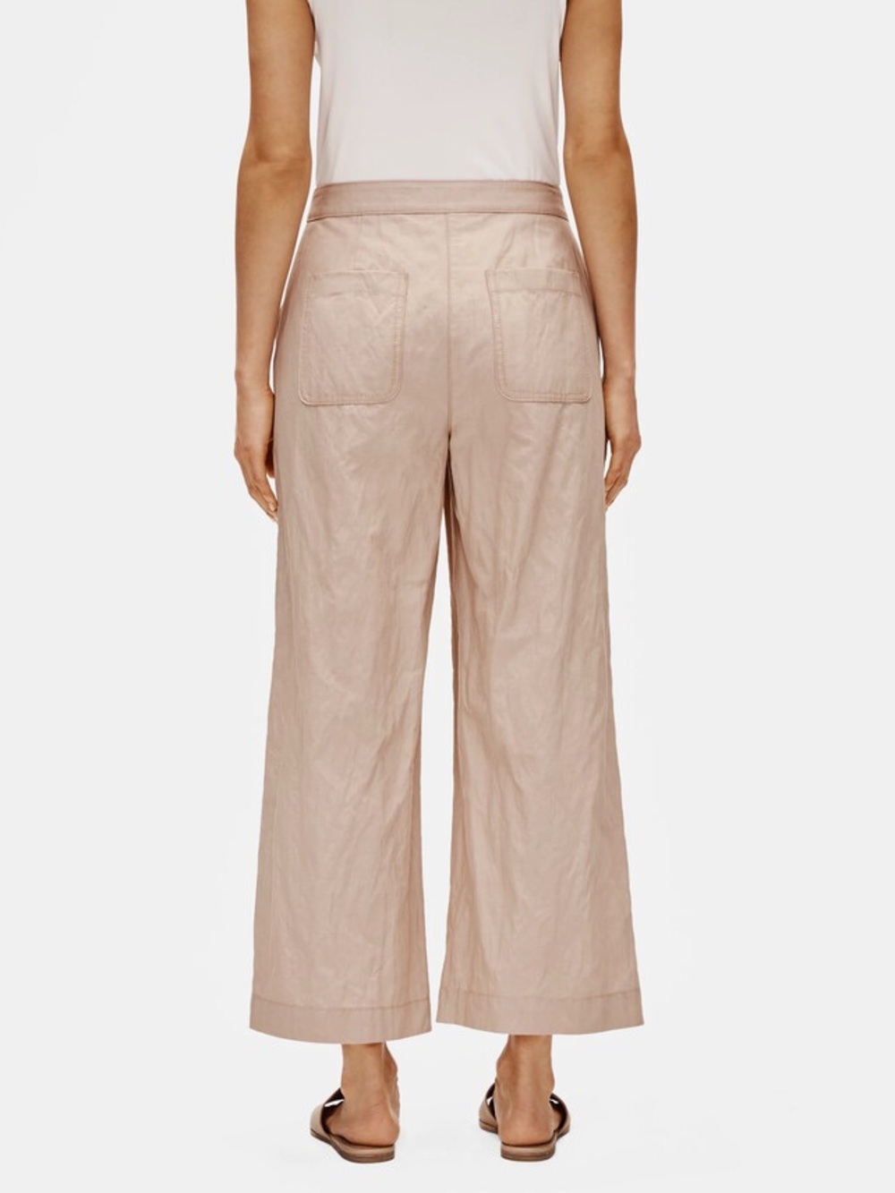 Eileen Fisher Organic Cotton Steel Wide-Leg Pant - Picture 10 of 10